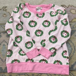 The Beaufort Bonnet Company Pink Holiday Wreath Sweatshirt